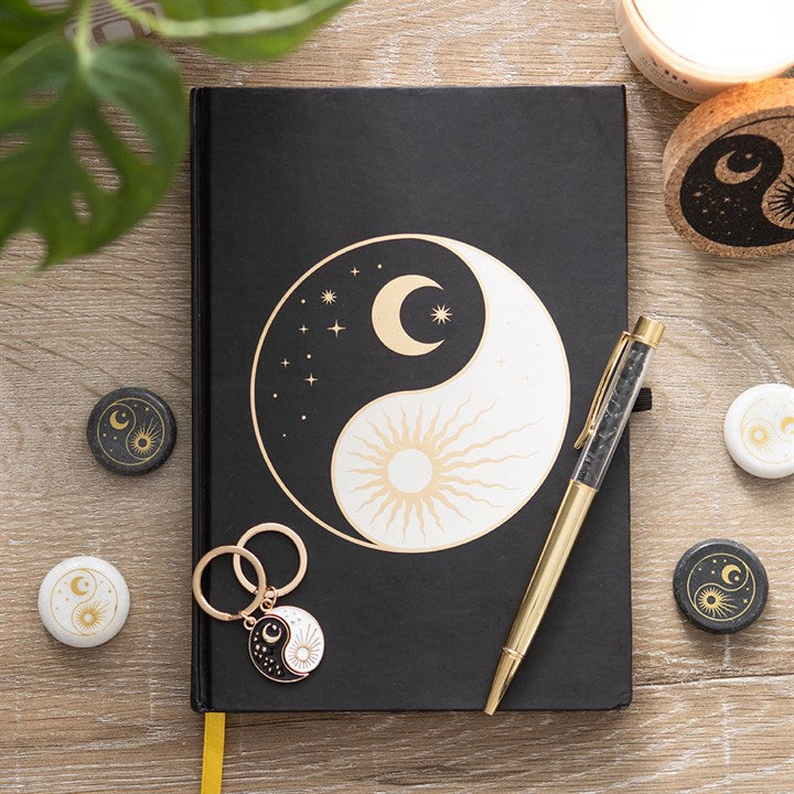 Yin Yang Journal with Black Obsidian Pen